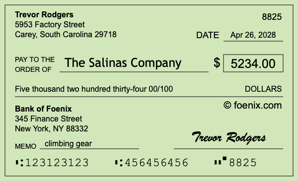 How to write a check for $5,234