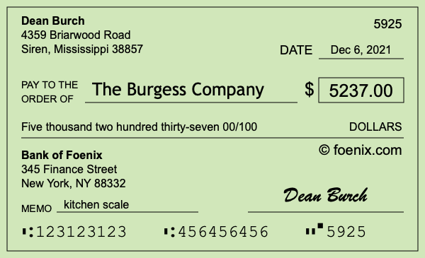 How to write a check for $5,237