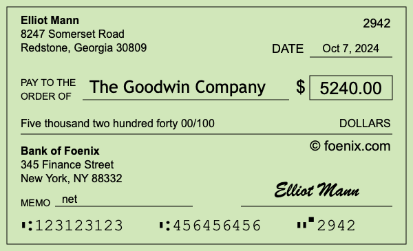 How to write a check for $5,240