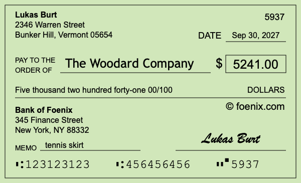 How to write a check for $5,241