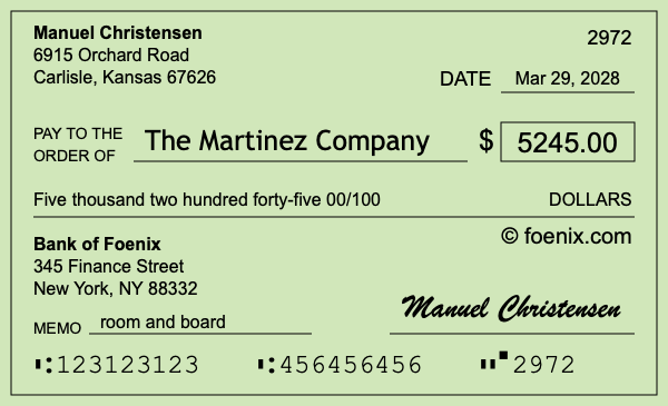 How to write a check for $5,245