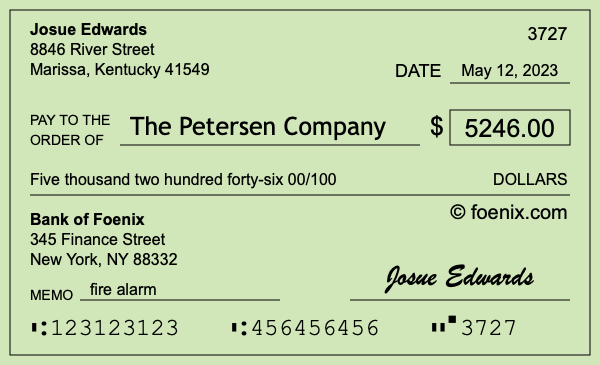 How to write a check for $5,246