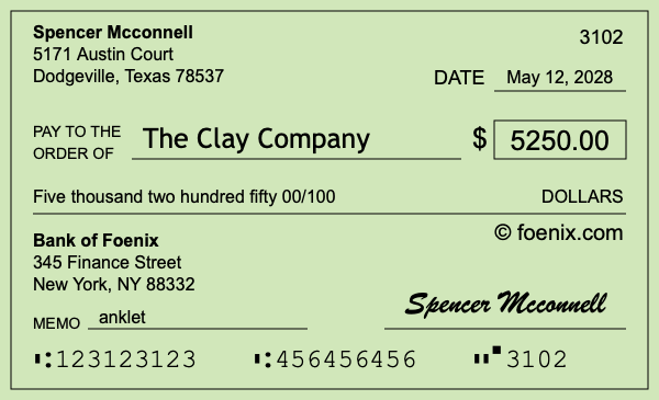 How to write a check for $5,250