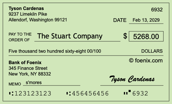 How to write a check for $5,268