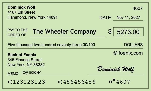 How to write a check for $5,273