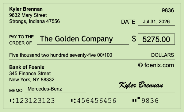 How to write a check for $5,275
