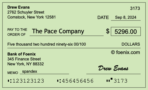How to write a check for $5,296