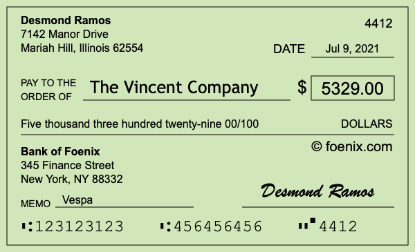 How to write a check for $5,329