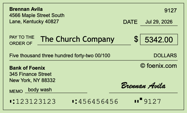 How to write a check for $5,342