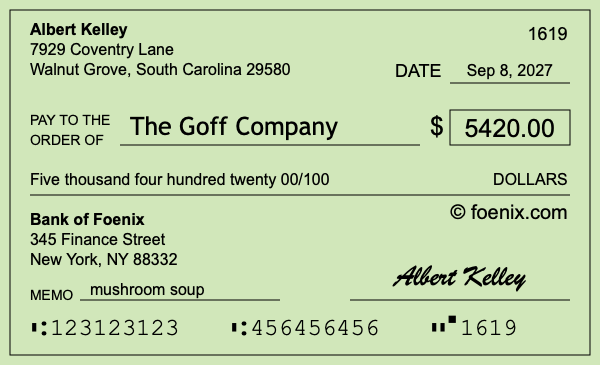 How to write a check for $5,420