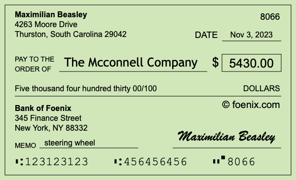 How to write a check for $5,430