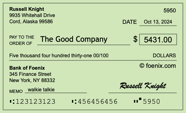 How to write a check for $5,431