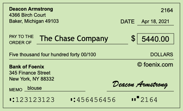 How to write a check for $5,440