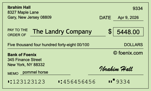 How to write a check for $5,448