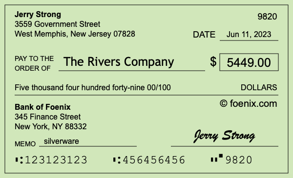 How to write a check for $5,449