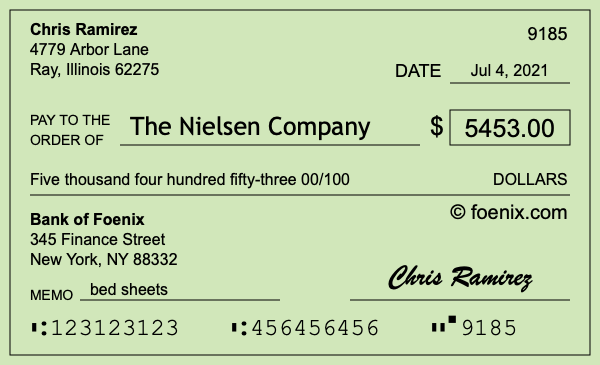 How to write a check for $5,453