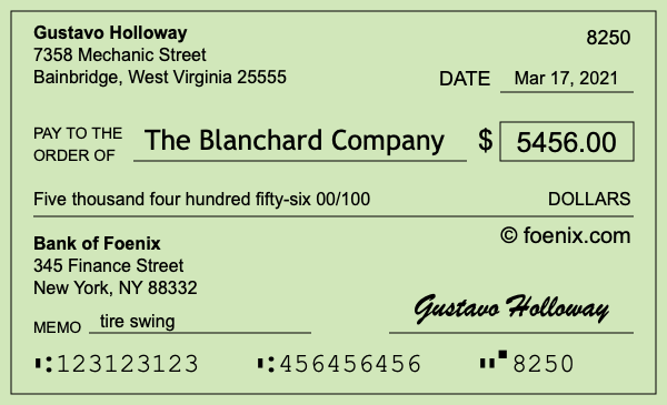 How to write a check for $5,456