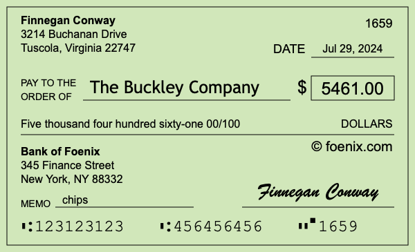 How to write a check for $5,461