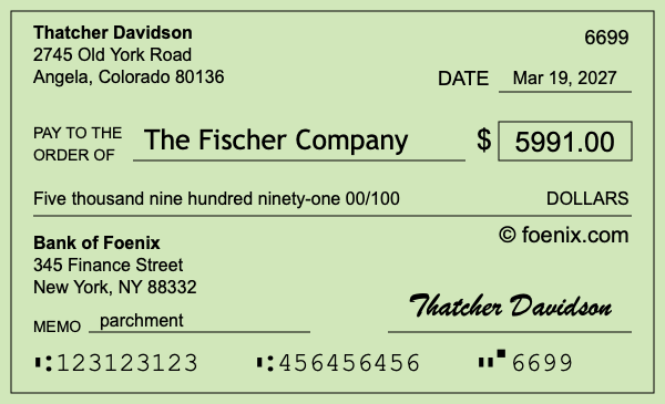 How to write a check for $5,991