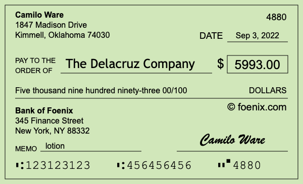 How to write a check for $5,993