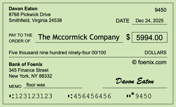 How to write a check for $5,994