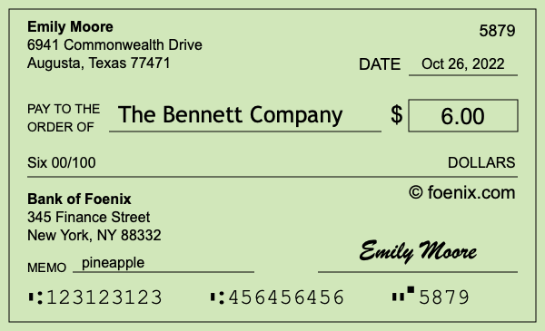 How to write a check for $6
