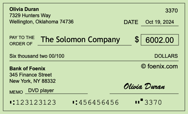 How to write a check for $6,002