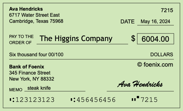 How to write a check for $6,004