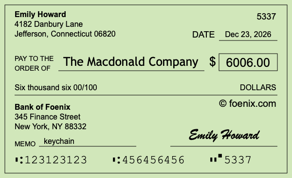 How to write a check for $6,006