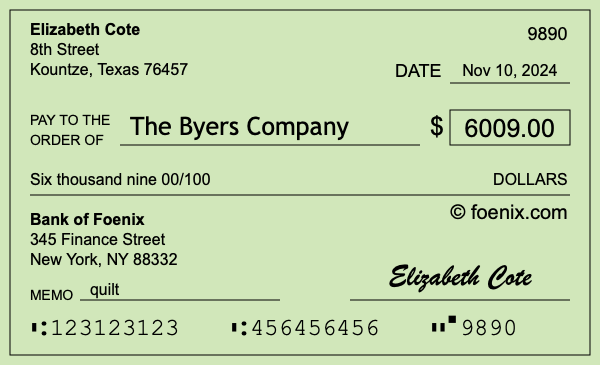 How to write a check for $6,009