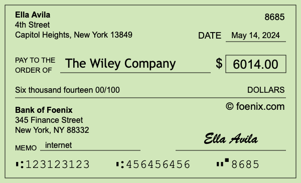 How to write a check for $6,014