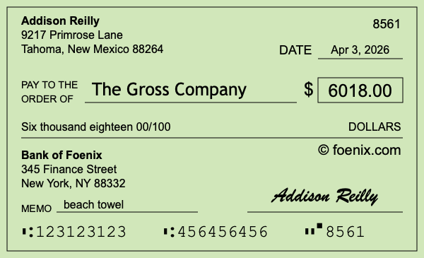 How to write a check for $6,018