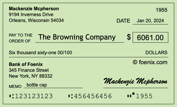 How to write a check for $6,061