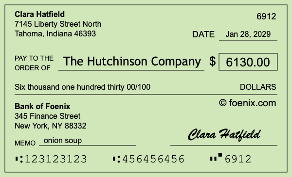 How to write a check for $6,130