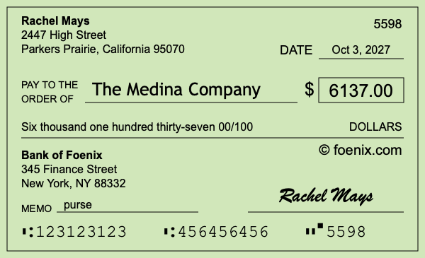 How to write a check for $6,137