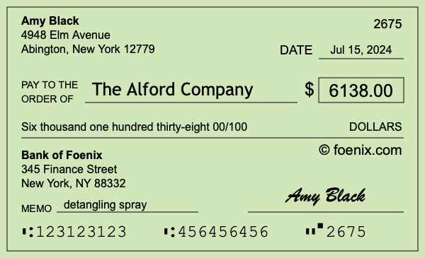 How to write a check for $6,138