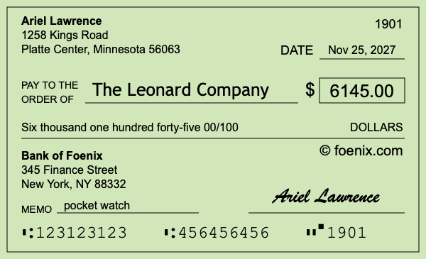 How to write a check for $6,145