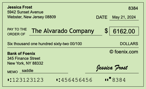 How to write a check for $6,162