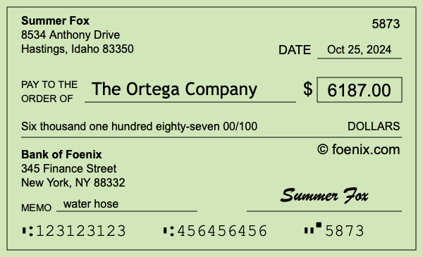 How to write a check for $6,187