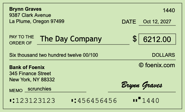 How to write a check for $6,212