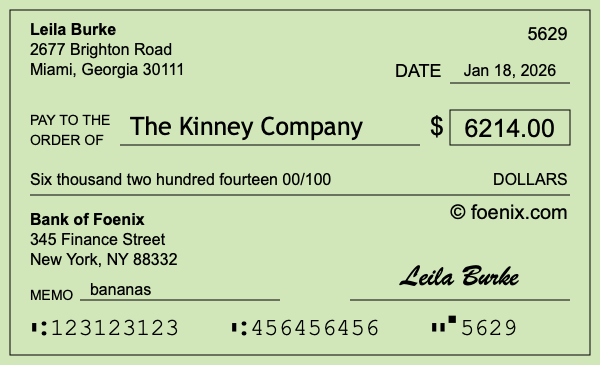 How to write a check for $6,214