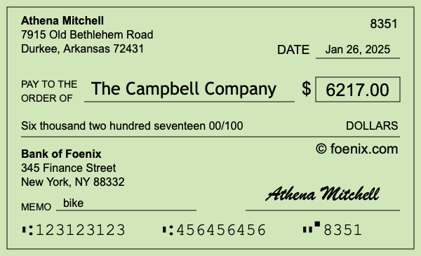 How to write a check for $6,217