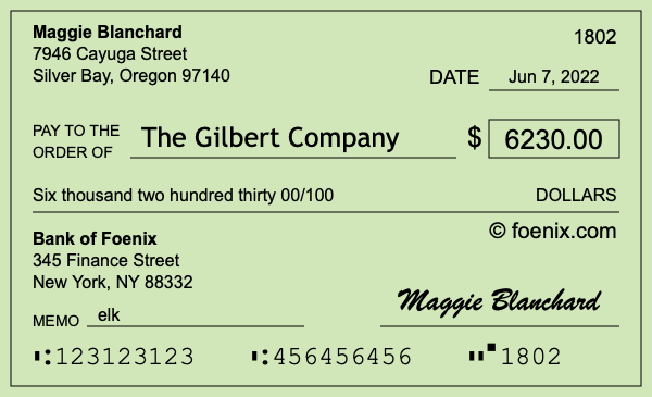 How to write a check for $6,230