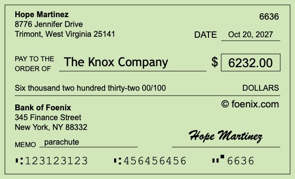 How to write a check for $6,232