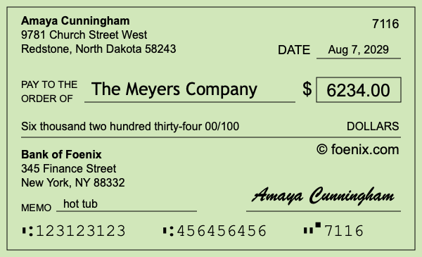 How to write a check for $6,234