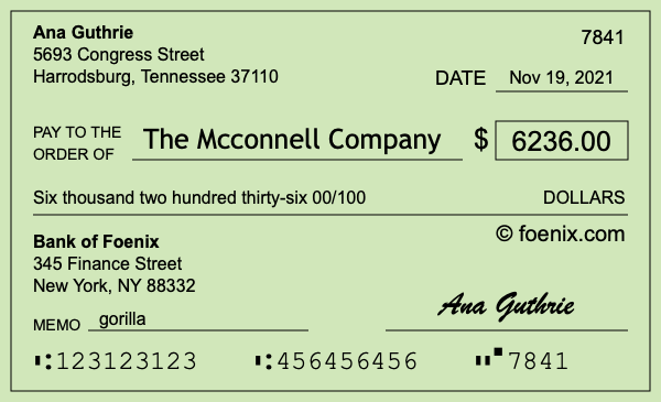 How to write a check for $6,236