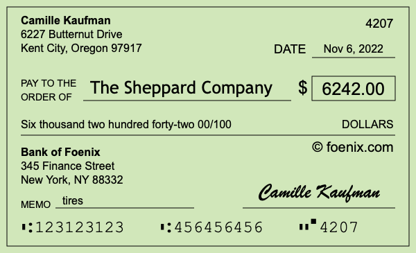 How to write a check for $6,242