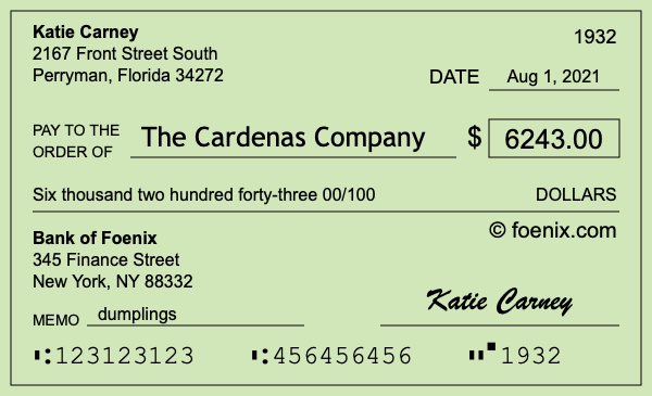 How to write a check for $6,243