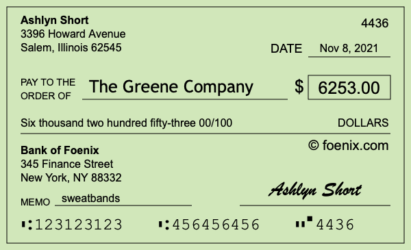 How to write a check for $6,253