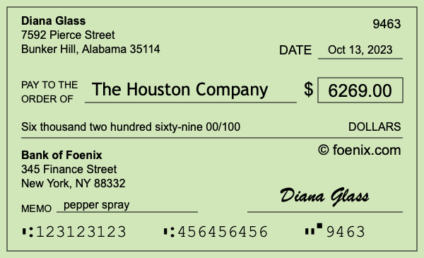 How to write a check for $6,269